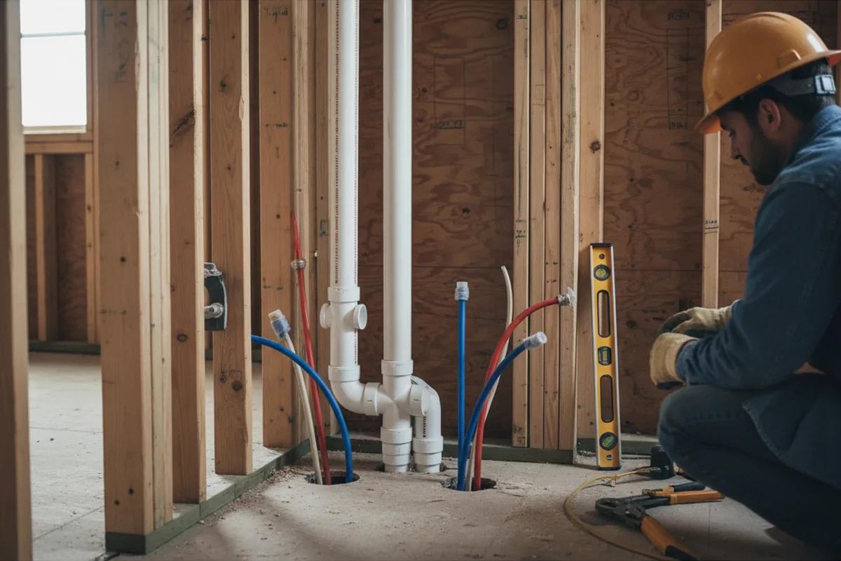 Drain and supply rough-in during Leak Detection in Bulverde